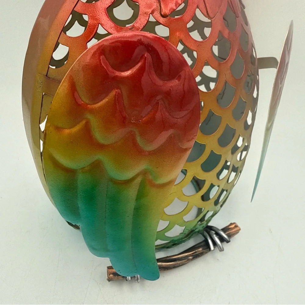 Pink Zebra Metal Colorful Parrot Warmer Wax Melt Shade Decor Art 9.5